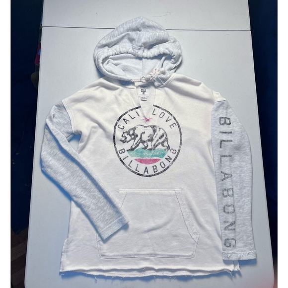 Billabong California Love Pullover Hoodie Vneck Sweatshirt Sweater Size Large - Picture 14 of 14